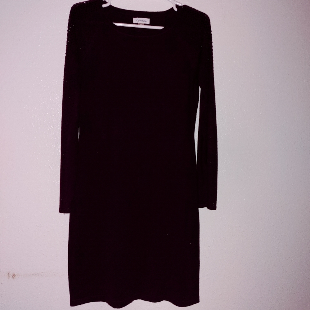 Calvin Klein, black sweater dress. M